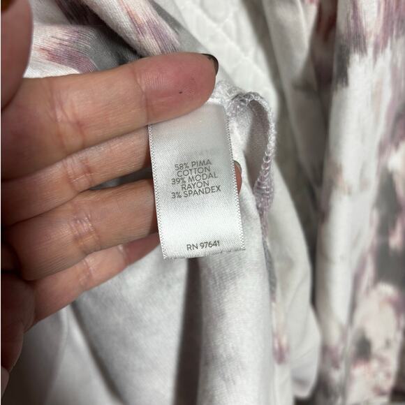 J. Jill Pure Jill Women XL/P Watercolor Long Sleeve Floral Top Pima Cotton - Picture 5 of 8